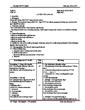 Giáo án môn Hóa học 11 - Luyện tập anka